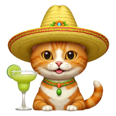 cat  having margarita sticker