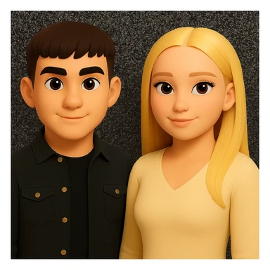 Keep the image unchanged except slightly spread the people apart from each other. Preserve the original style and background as is. sticker