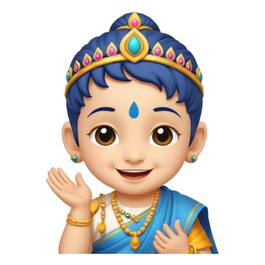 Naughty baby krisna winking  sticker