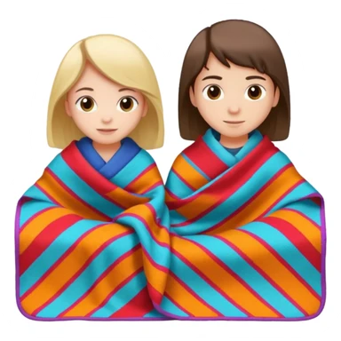 Boy and girl selling blanket sticker