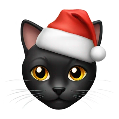 Black cat with Christmas hat sticker