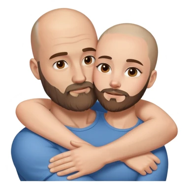Beautiful light brunette cuddlin her muscular bald beard husband sticker