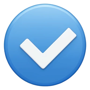 Blue circle  with a whitw check mark in the cenfer  sticker