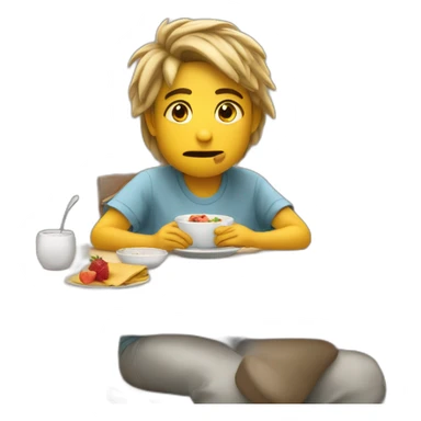 I’m feeling sad but happy at the same time while eating breakfast sticker