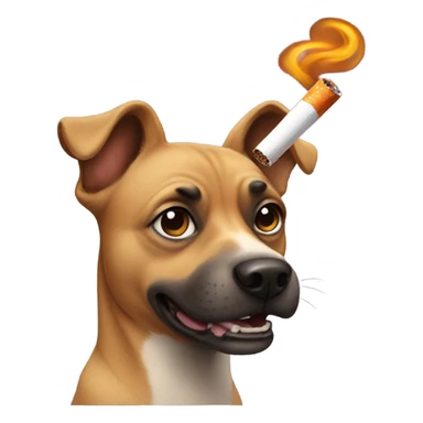 dog with a cigarette  sticker