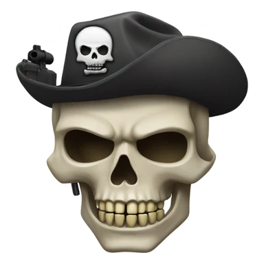 Skull with a gun sticker