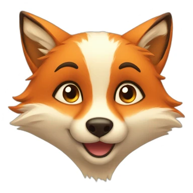 cuty fox face sticker