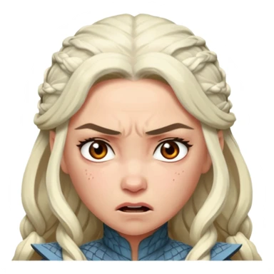 Daenerys Targaryen ANgry from Games of throne character face only younger sticker