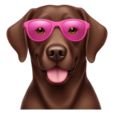 chocolate labrador wearing pink sunglasses sticker