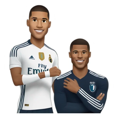 kilian mbappé qui embrasse cr7 sticker