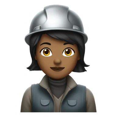 black haired woman welder sticker