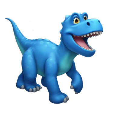Blue dinosaur with starry eyes sticker