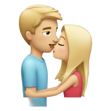 Brunette girl kissing blond guy sticker