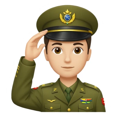 Faça o uniforme do EXÉRCITO BRASILEIRO em um soldado fazendo continência  sticker