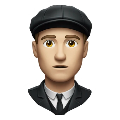 Tommy shelby black cap frowning face sticker