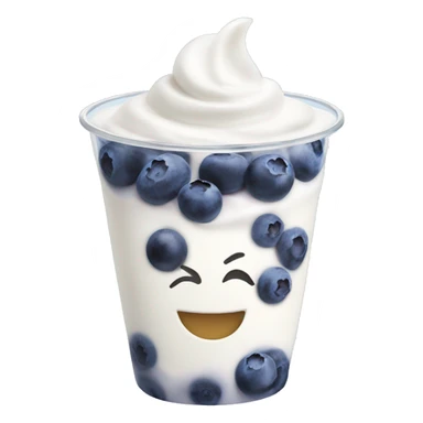 white yogurt with blueberries on top sticker