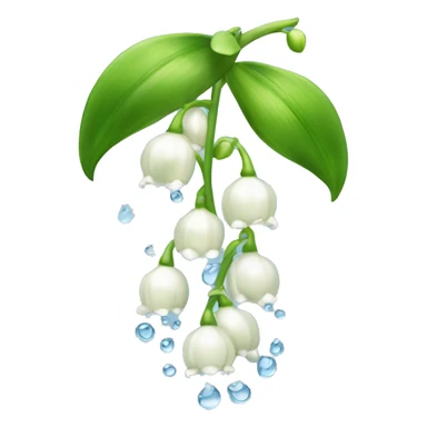 Lily of the valley flower with droplets of water  sticker