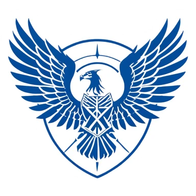 Wings of Freedom logo from Attack on Titan, overlapping blue and white wings, Survey Corps emblem sticker