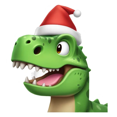 Happy dinosaur with Santa’s hat sticker
