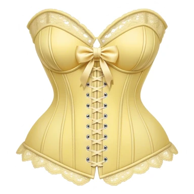 pastel yellow lace corset with bows sticker