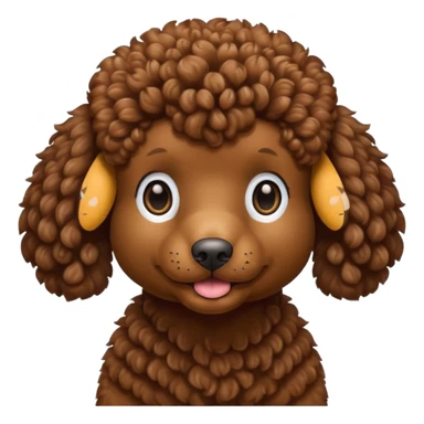 poodle brown in cartoon sticker