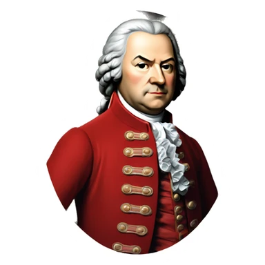 johann sebastian bach standing with red jacket sticker