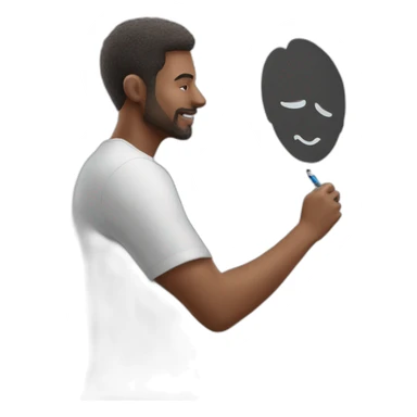 Man writing on a marker board sticker