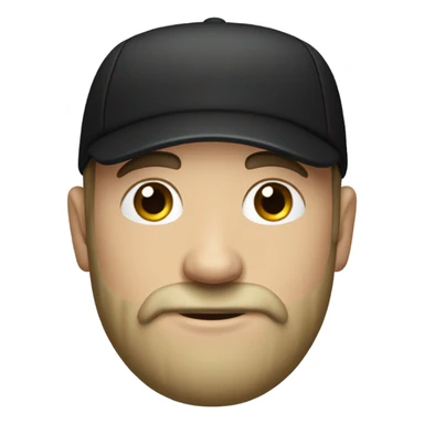 White man with black beard and black cap sticker