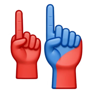 foam finger blue (#00A3E0) and red (#F9423A) sticker