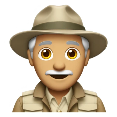 Full body English Sahara man in safari outfit with grey hair and hat  sticker