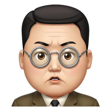 Kim Jong Un from North Korea looking through a monocle with angry expression sticker