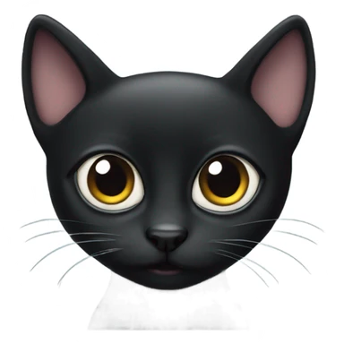 Black cat with big cute eyes sticker