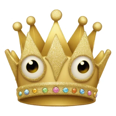 glittery crown with happy face on it, give it a smile sticker