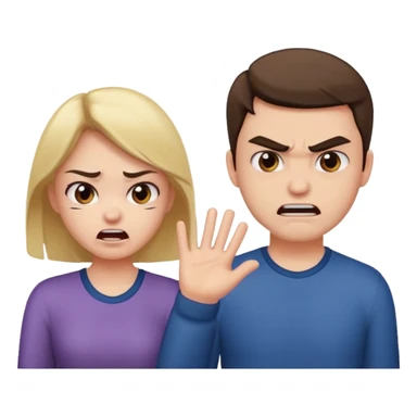 A girl slap his boyfriend  sticker