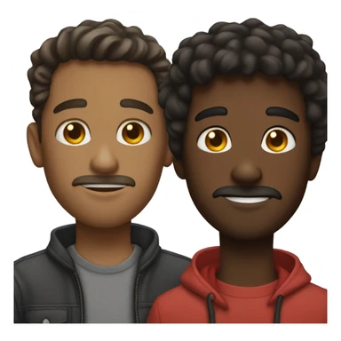 two brunnete male friends sticker