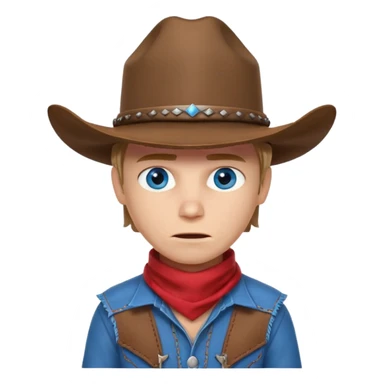 cute outlaw cowboy portrait, head and shoulders only, cowboy hat, bandana covering mouth, intense eyes, western outfit, 3D cartoon, mobile game icon style, clean background, no text, no watermark
 sticker
