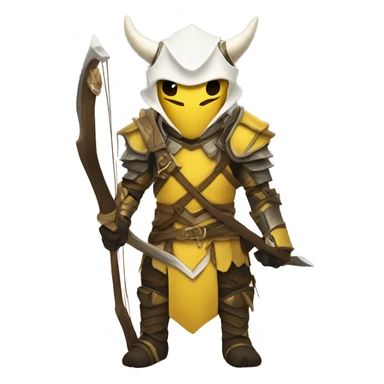 Dragonborn  archer with yellow and white armor  sticker