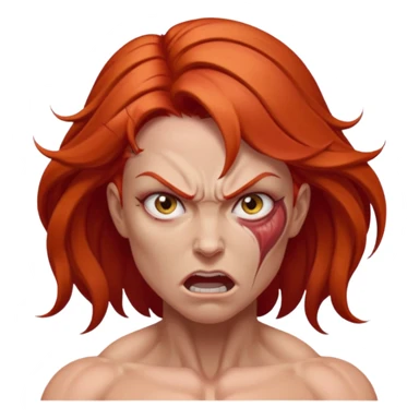 burning angry bodybuilder red haired woman sticker