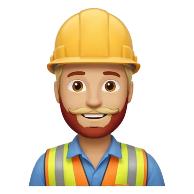blond man with beard construction worker sticker