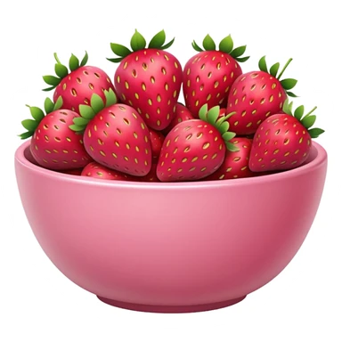 large fancy pastel pink bowl of strawberries sticker
