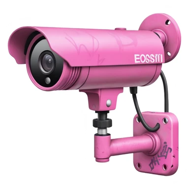 Security Camera pink with graffity sticker