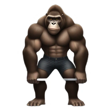 Gorilla lifting weights with Dwayne the rock Johnson sticker