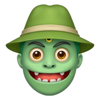 monster with green hat and t shirt sticker
