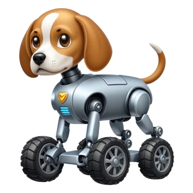 Stylish Military Robot beagle dog with off-road wheels  sticker