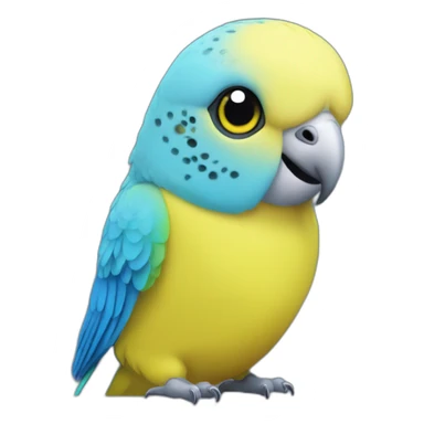 Blue and yellow budgie sticker