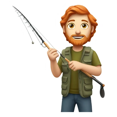 Redhead man catching steelhead sticker