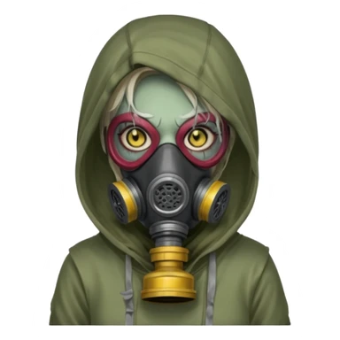Zombie in gas masks woman hoodie sticker
