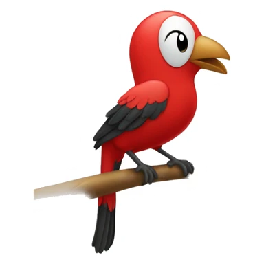 Pájaro rojo cantando en una rama sticker