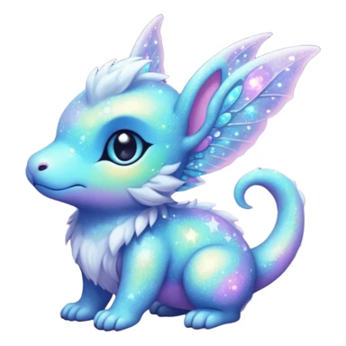 Pastel nebula furry realistic glittery Randomly-faerie-drake-colored sparkly exotic Fakémon-creature sticker