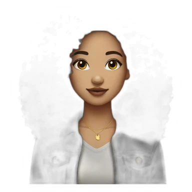light skin girl afro black hair nose piercing sticker